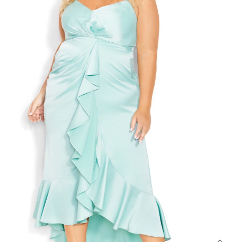 City Chic Soft Blue Ruffle Maxi Dress - Picture 10 of 14